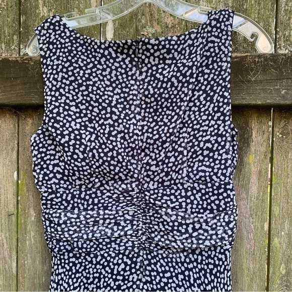 DRESS BARN polka dot sleeveless v neck fit and flare midi dress spring summer - Picture 5 of 9